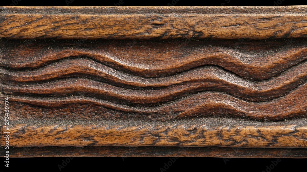 Poster carved wooden panel with wave pattern design