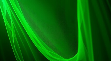 Obraz premium Abstract Green Lines Flowing on Dark Green Background Image