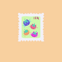 Pastel Stamps Set Aesthetic 