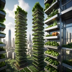 Vertical Farming Skyscrapers Urban Greenery and Sustainable Living