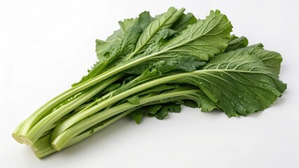 Green Leafy Vegetable on White Background