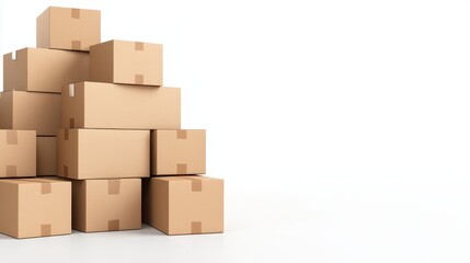 Obraz premium Secure Global Delivery: International Package Shipping of Fragile Items - 3D Illustration with Copy Space