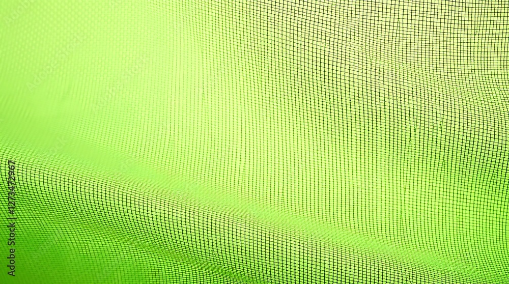 Wall mural abstract green net texture background with wavy pattern and light