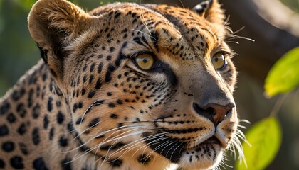 Naklejka premium Close-up Portrait of a Leopard