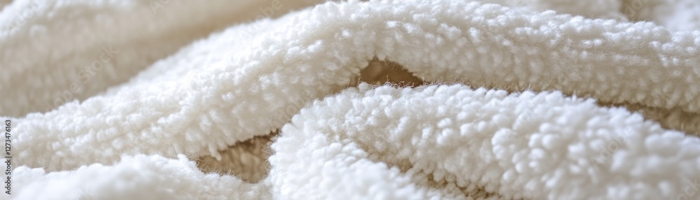 Poster close up on a plush white blanket with fluffy texture