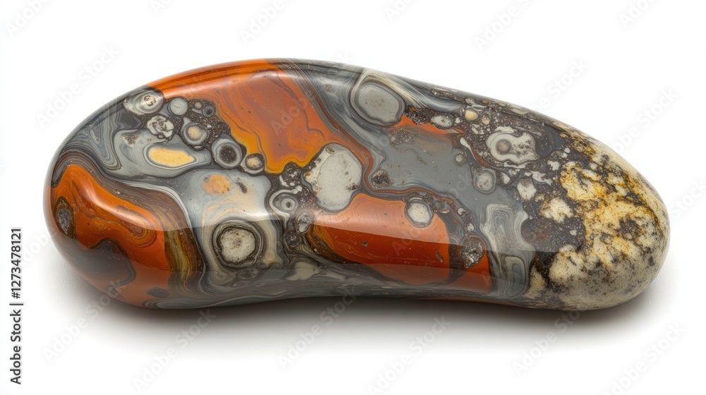 Aufkleber polished jasper stone showing intricate patterns and colors