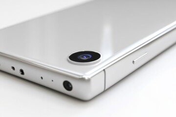 Fototapeta premium A detailed view of a smartphone's camera lens, ideal for technology and gadget-related uses