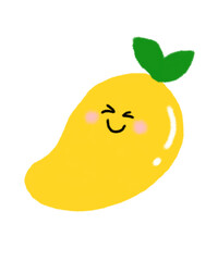 vector illustration of mango, cute yellow mango