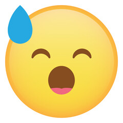 Yawn With Sweat Face Emoji