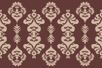 Saree Sarong Motifs Ikat floral paisley embroidery floral.ikat ethnic oriental pattern traditional.Ikat embroidery style abstract embroidery design for texture, fabric, clothing, wrapping, decoration