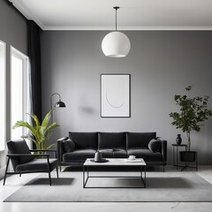 Modern Gray Living Room Interior Design