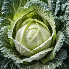 Fototapeta premium Fresh Green Cabbage Head