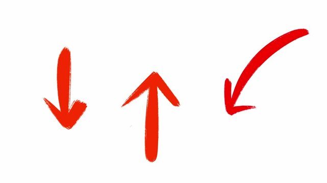 Set drawing of a moving red arrow