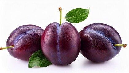 Fototapeta premium plums on white background