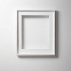 Empty White Frame on White Wall