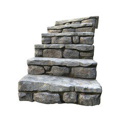 Stairs made of cement and bricks isolate on transparent background