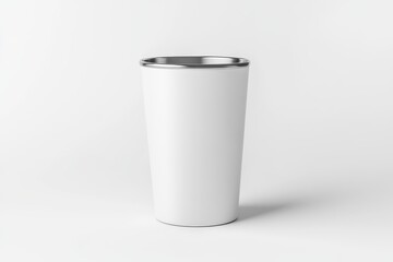 White Tumbler Stainless Steel Travel Mug Mockup on White Background
