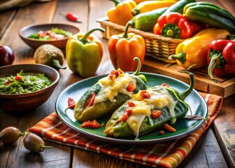 Savor authentic Mexican chiles rellenos: a delicious stuffed pepper recipe captured in stunning photography.
