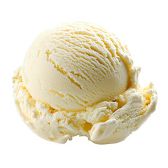 Vanilla ice cream scoop with sprinkles, isolated on a transparent background