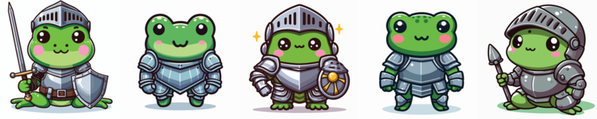 Vector frog wearing armor costume