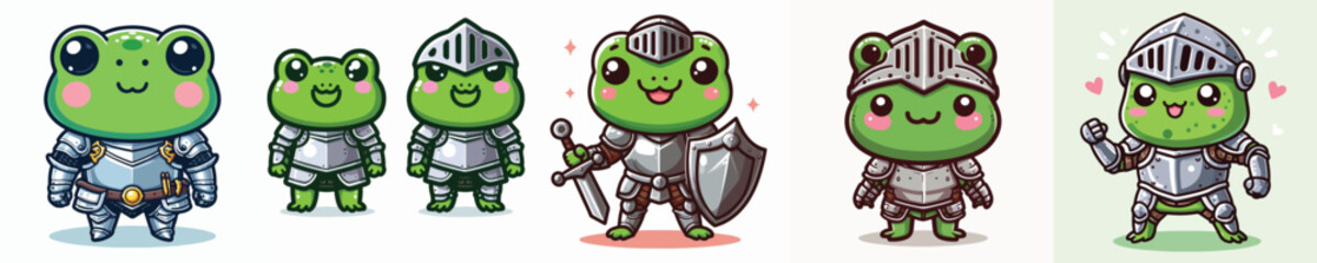 Vector frog wearing armor costume