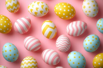 Obraz premium A vibrant array of Easter eggs, perfect for an Easter celebration