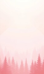 Obraz premium Pink Forest Illustration Serene Pine Trees Silhouettes Nature Scenery Art