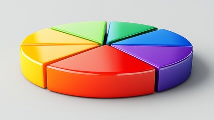 Obraz premium A segmented financial pie chart, emphasizing the allocation and analysis of profits