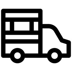 Delivery truck. Editable stroke vector icon.