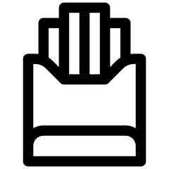 French fries. Editable stroke vector icon.