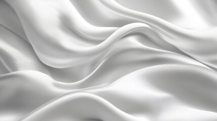 Obraz premium High-end white satin fabric with a smooth, fluid texture and graceful drape, excellent for both fashion and interior design applications
