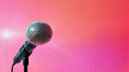 Microphone made of a disco ball, Open mic, open night, best mic, mic stand