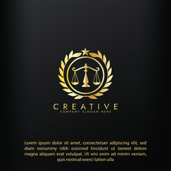 Law firm gold logo design,Revolution justice logo concept, Lawyer logo vector template design