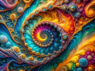 Abstract Macro Photography: Colorful Resin Art Close-Up