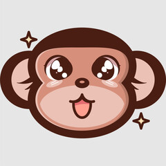 CUTE MONKEY KAWAII BROWN.eps