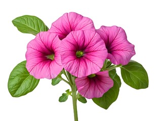 Pink Petunias with Lush Green Leaves