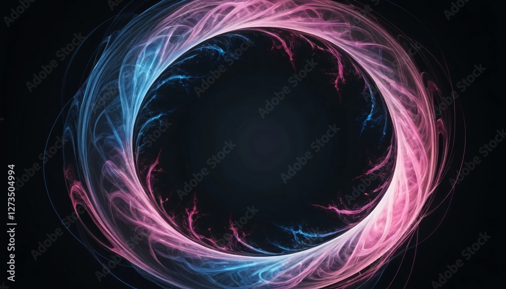 Leinwandbilder abstract swirl. fluid design in pink and blue hues. dynamic energy emanates from dark center. modern
