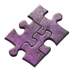 Obraz premium A textured purple puzzle piece with matte surface isolated on transparent background.png