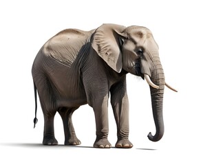 Fototapeta premium African Elephant Isolated on White