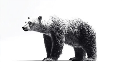 Obraz premium ajestic high-resolution blacl polar bear , perfect for wildlife illustrations and Arctic animal design projects isolated on a white background.