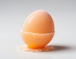 Cracked Egg with Yolk Visible