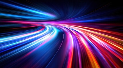 Abstract Speed and Light Trails Dynamic Colorful Energy Burst
