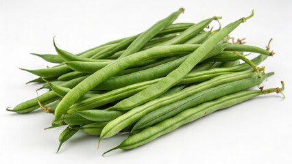 Green Beans on White Background