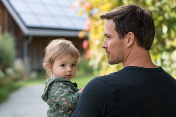 Father and Daughter Sharing a Tender Moment Outdoors