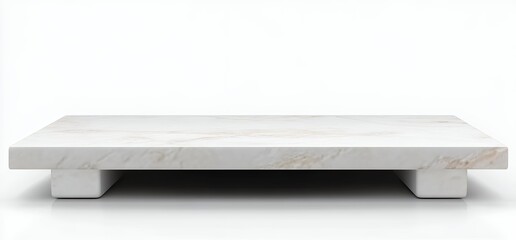 Minimalist White Marble Display Pedestal with Smooth Surface and Clean Lines for Artistic Showcase
