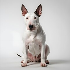 Miniature Bull Terrier Puppy Sitting
