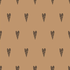 Doodle hearts seamless pattern on craft paper brown background simple rustic backdrop use for packaging design wallpaper stationery home decor digital designs for Valentines Day weddings 