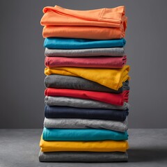 Stack of Folded Colorful Clothes