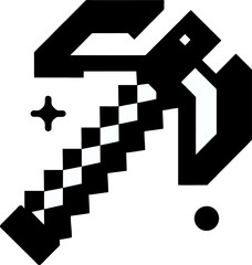 Minimalist Minecraft Axe Silhouette