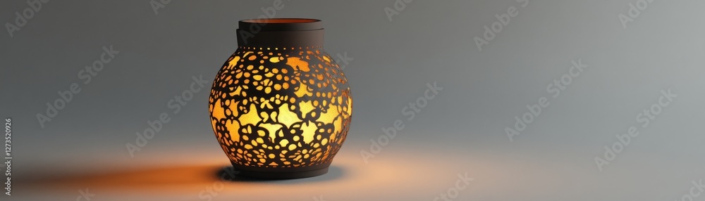 Aufkleber illuminated ornate lamp illuminates a simple background